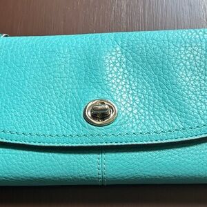 Coach Turquoise Leather Wallet